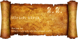 Ulrich Ulrik névjegykártya