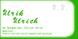 ulrik ulrich business card
